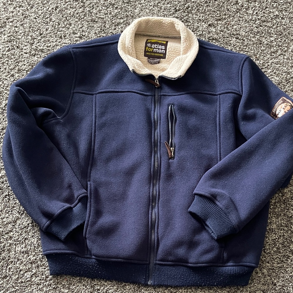 Atlas For Men Navy Fleece Lined Jacket (XL)